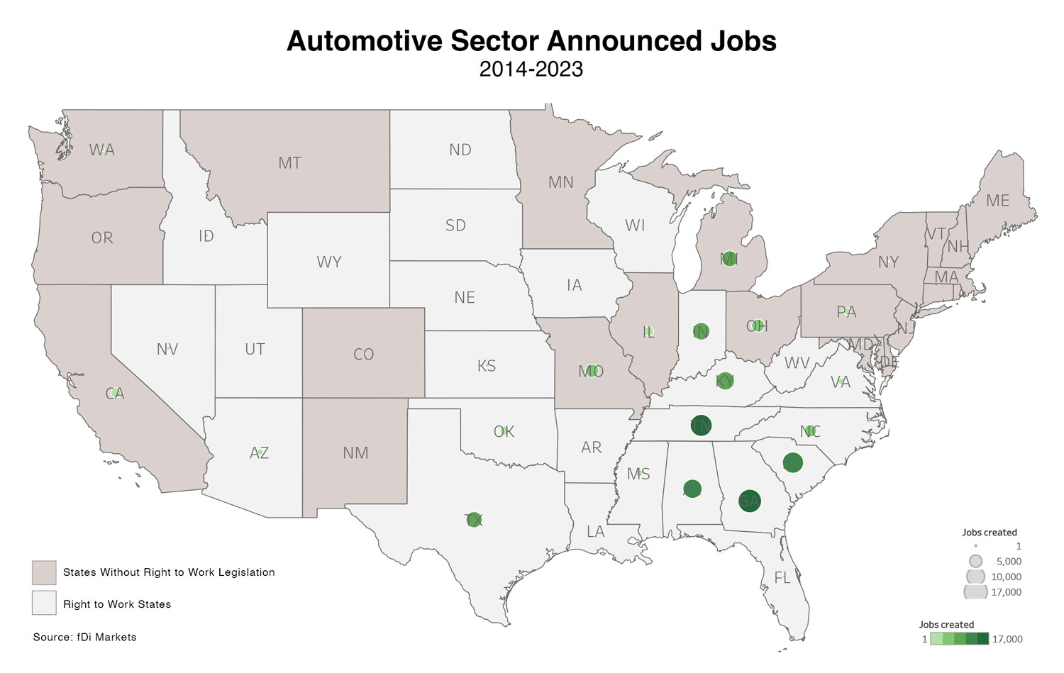 Auto Sector map 1 - Bracing for Impact: How the UAW Deal Spells Trouble for Southern Manufacturers